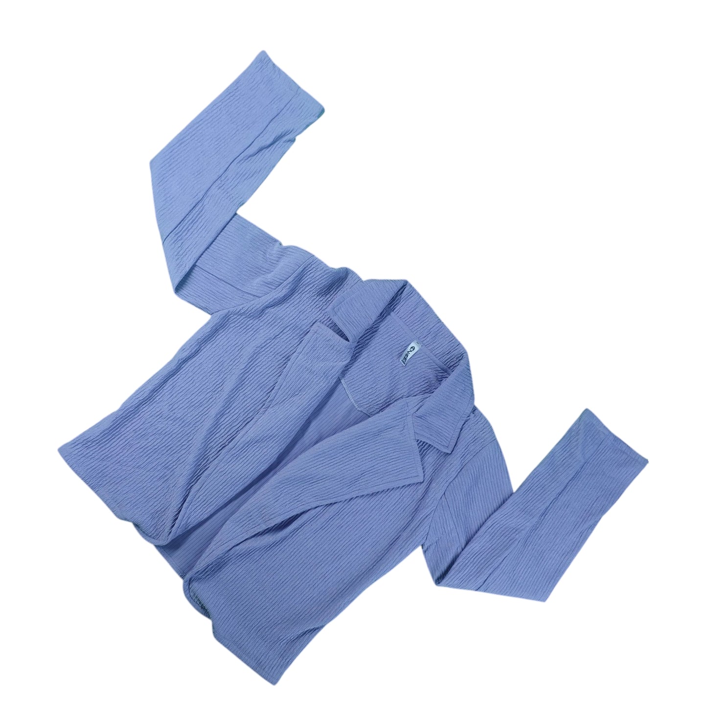 Crinkled 3-Piece Combo Set - Camisole, Blazer & Pants