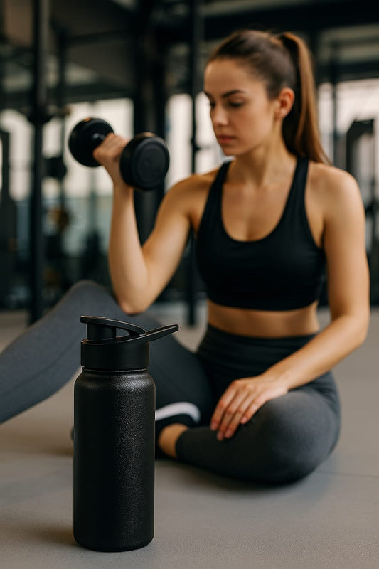 Insulated Black Sports Water Bottle – Leak-Proof, Flip Lid, BPA-Free