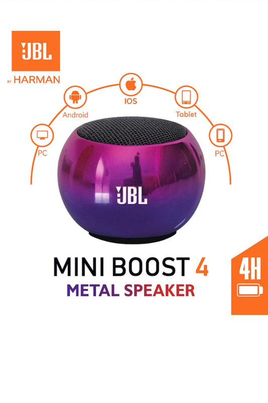 Mini Boost 4 Metal Wireless Speaker | Portable Bluetooth Speaker with HD Sound & Deep Bass