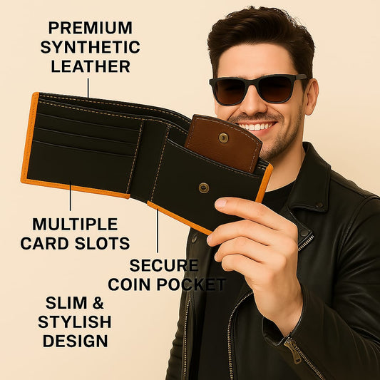 Premium Brown Bi-Fold Leather Wallet for Men