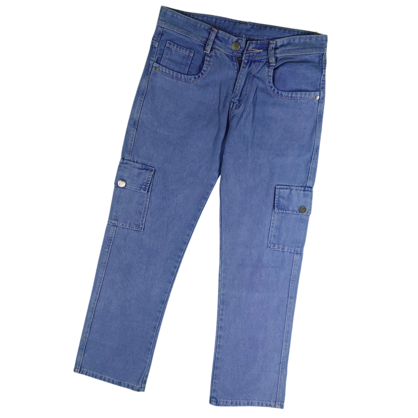 Cargo Denim Jeans with Multi-Pockets