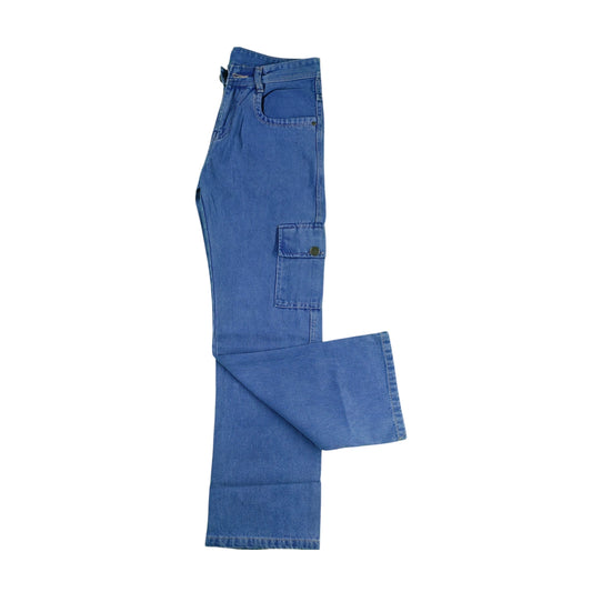 Cargo Denim Jeans with Multi-Pockets