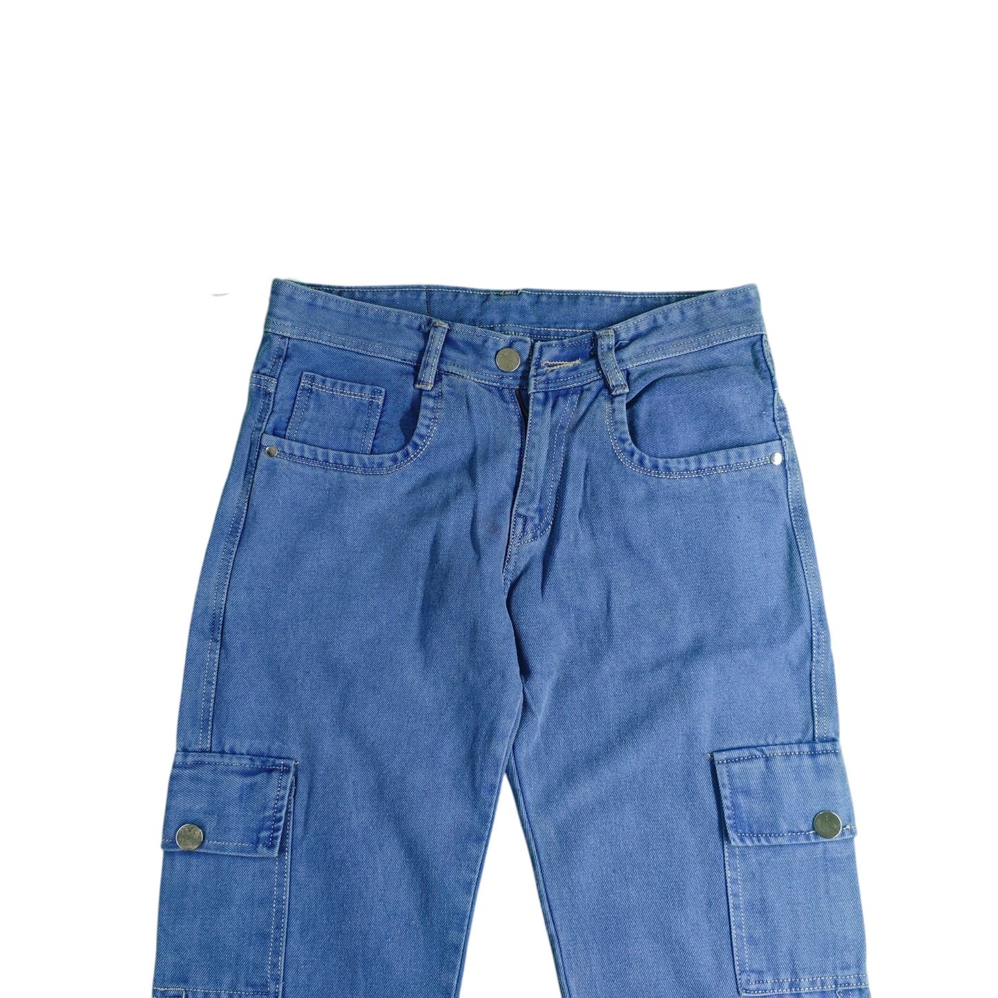 Cargo Denim Jeans with Multi-Pockets