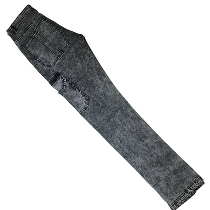 Acid Wash Cargo Jeans - Side Pocket Style