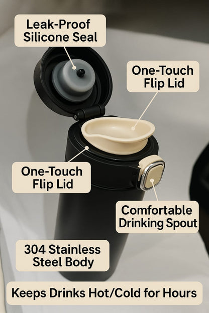 Smart Touch LED Temperature Flask – 500ml | Leakproof & Stylish