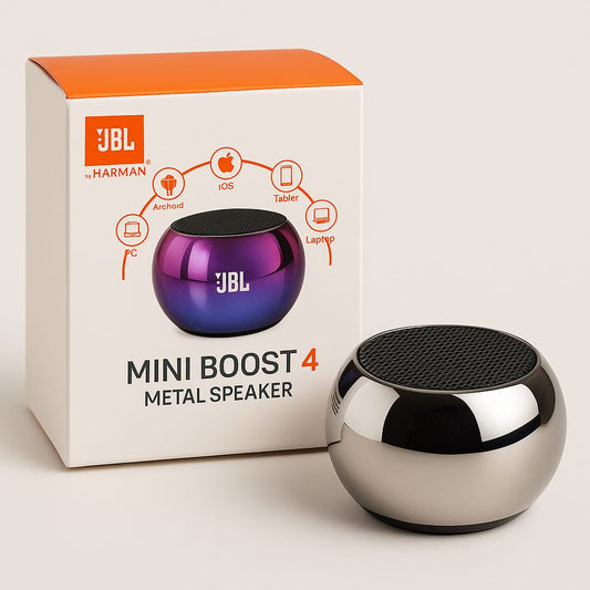 Mini Boost 4 Metal Wireless Speaker | Portable Bluetooth Speaker with HD Sound & Deep Bass