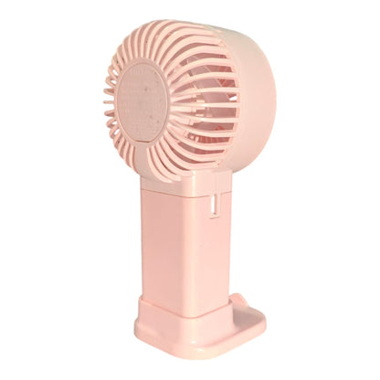 Mini USB Rechargeable Handheld Fan | Portable Cooling Fan with Stand – Pink | 5V Input