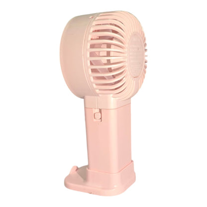 Mini USB Rechargeable Handheld Fan | Portable Cooling Fan with Stand – Pink | 5V Input