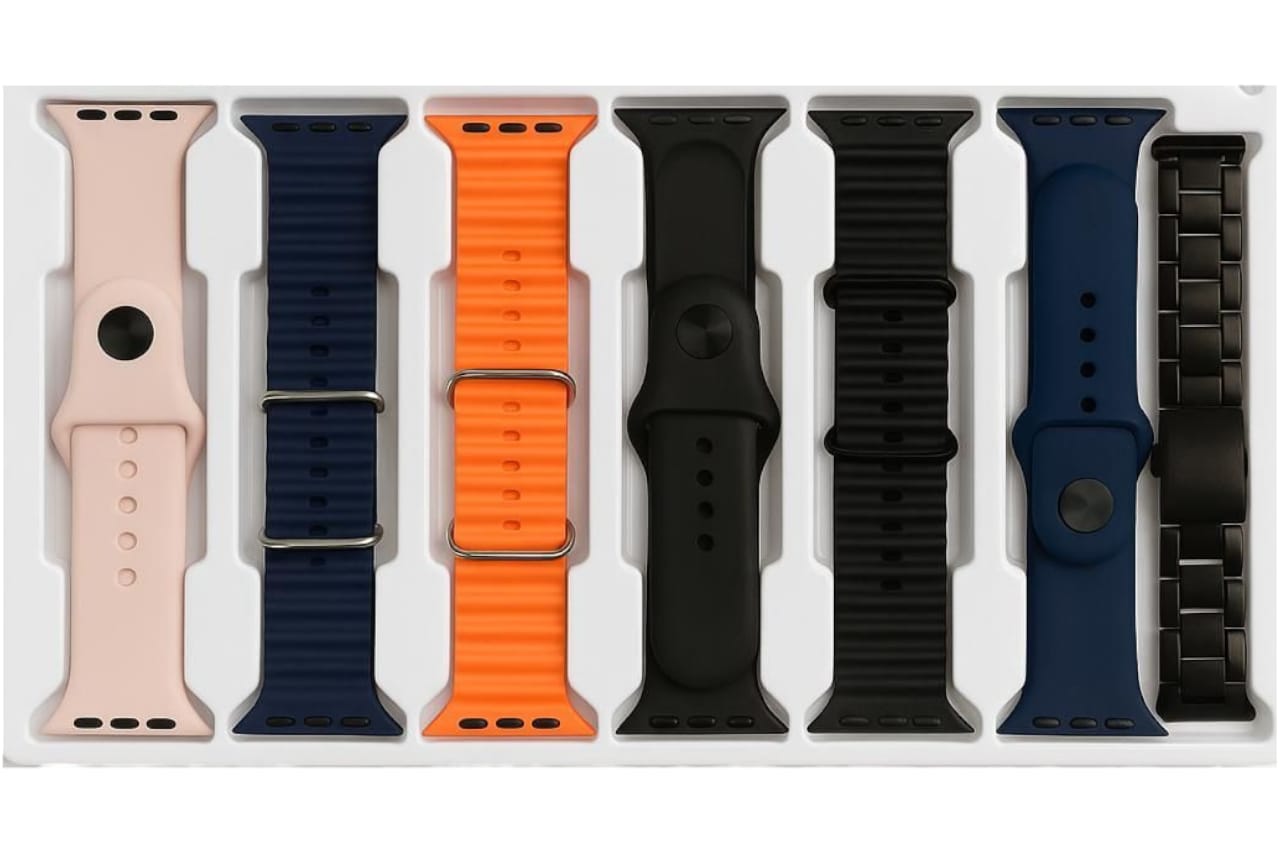 i20 Ultra 2 Max Suit – Smartwatch + TWS Earbuds Combo (10-in-1 Set)