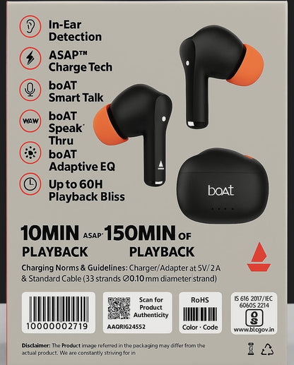 boAt Airdopes UNO True Wireless Earbuds + Fast Charging Kit