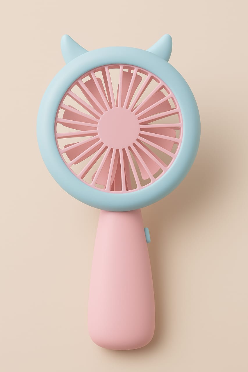 Cute Portable USB Rechargeable Mini Fan for Kids & Travel – Whisper Quiet, Compact Design , Lighting