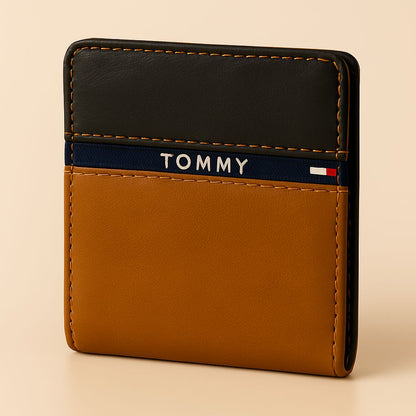 Premium Bi-Fold Wallet – Tan & Black Leather Finish