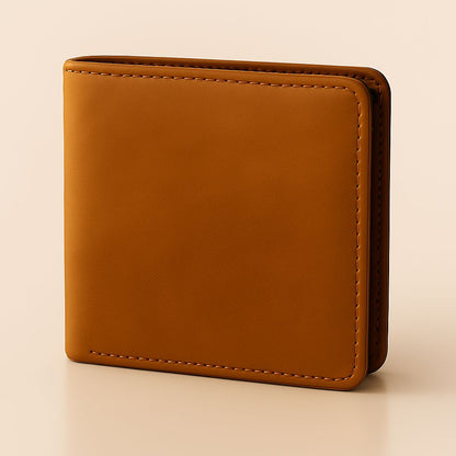 Premium Bi-Fold Wallet – Tan & Black Leather Finish