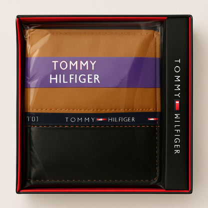 Premium Bi-Fold Wallet – Tan & Black Leather Finish