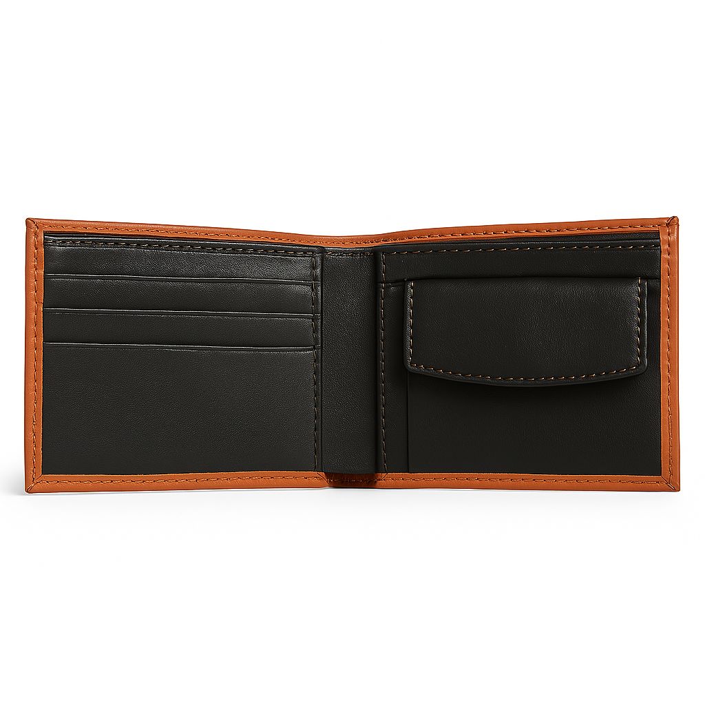 Premium Brown Bi-Fold Leather Wallet for Men