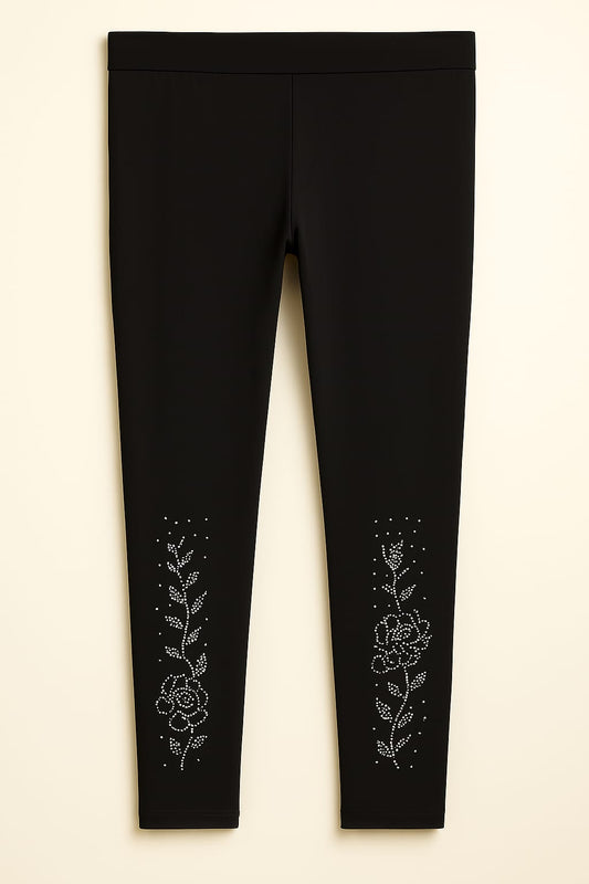 Rhinestone Leggings – Stylish Stretch Fit for Women