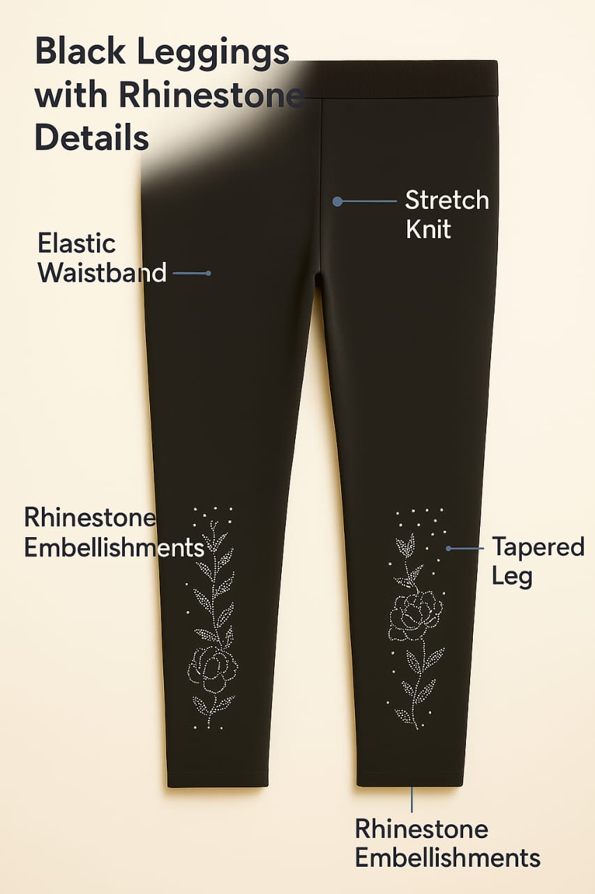 Rhinestone Leggings – Stylish Stretch Fit for Women