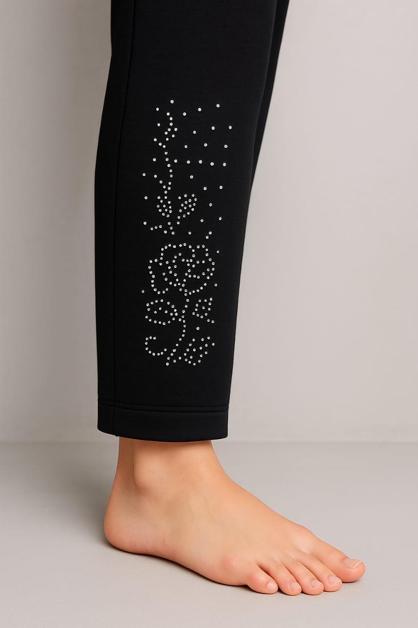 Rhinestone Leggings – Stylish Stretch Fit for Women