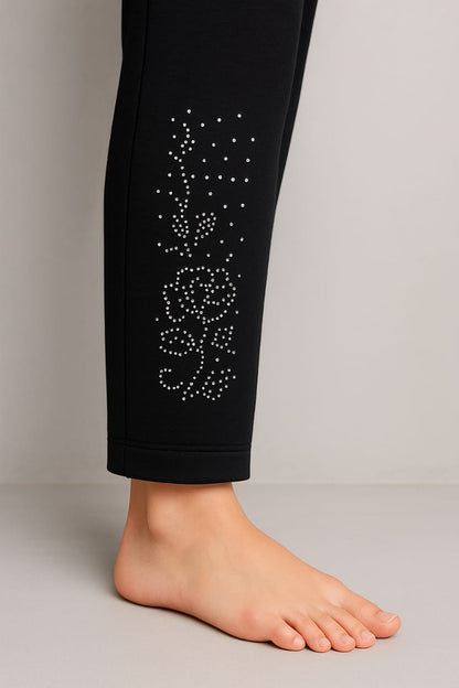 Rhinestone Leggings – Stylish Stretch Fit for Women