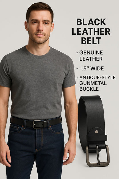 Classic Premium Black Belt – Men