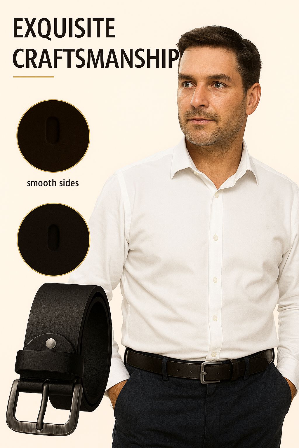 Classic Premium Black Belt – Men