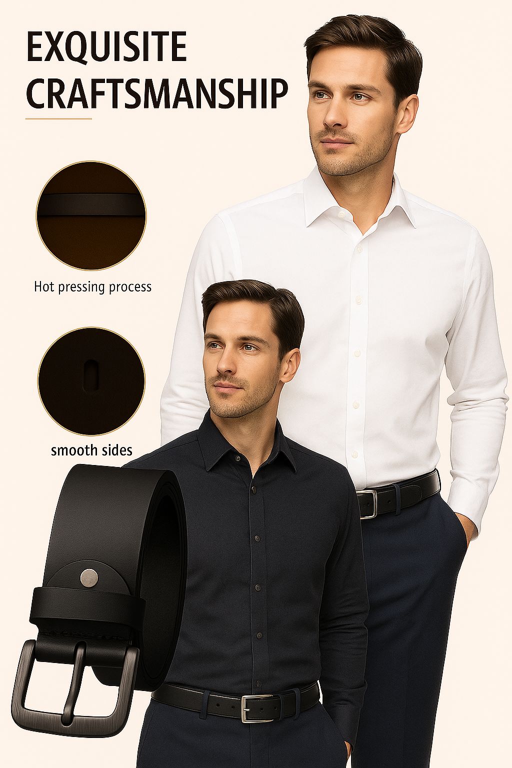 Classic Premium Black Belt – Men