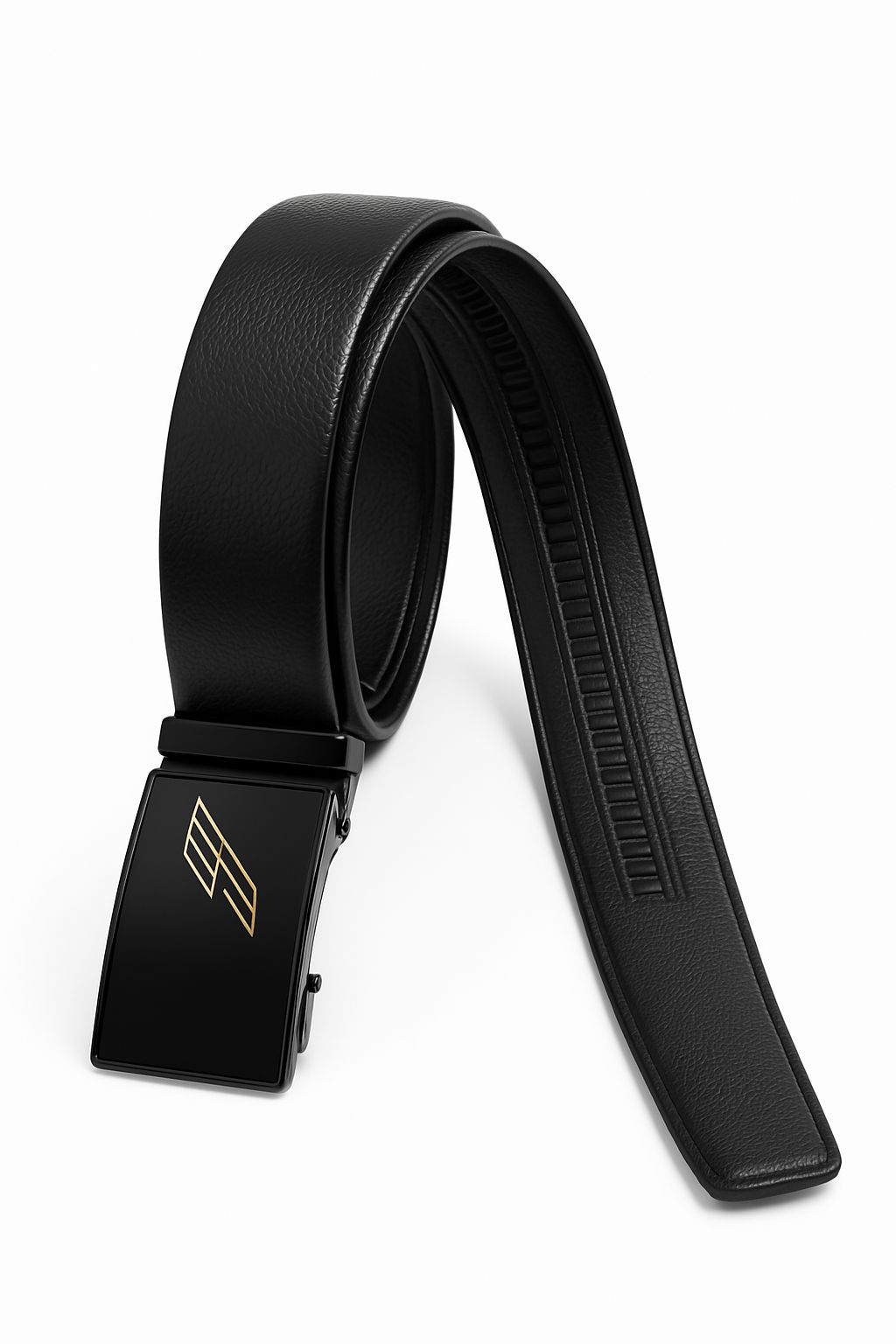 Jet Black Auto-Lock Leather Belt – Men’s Premium Edition