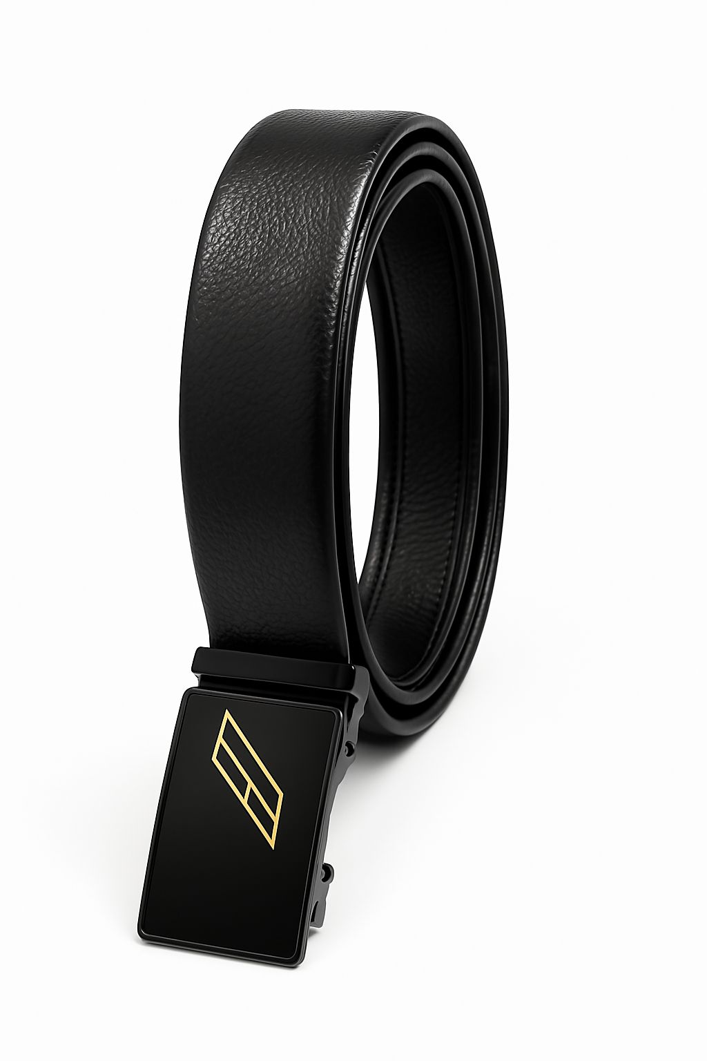 Jet Black Auto-Lock Leather Belt – Men’s Premium Edition