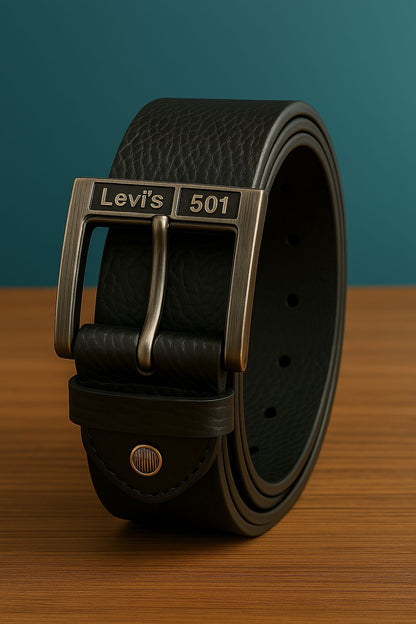 Premium Black Pebble‑Grain Leather Belt – Unbreakable Style