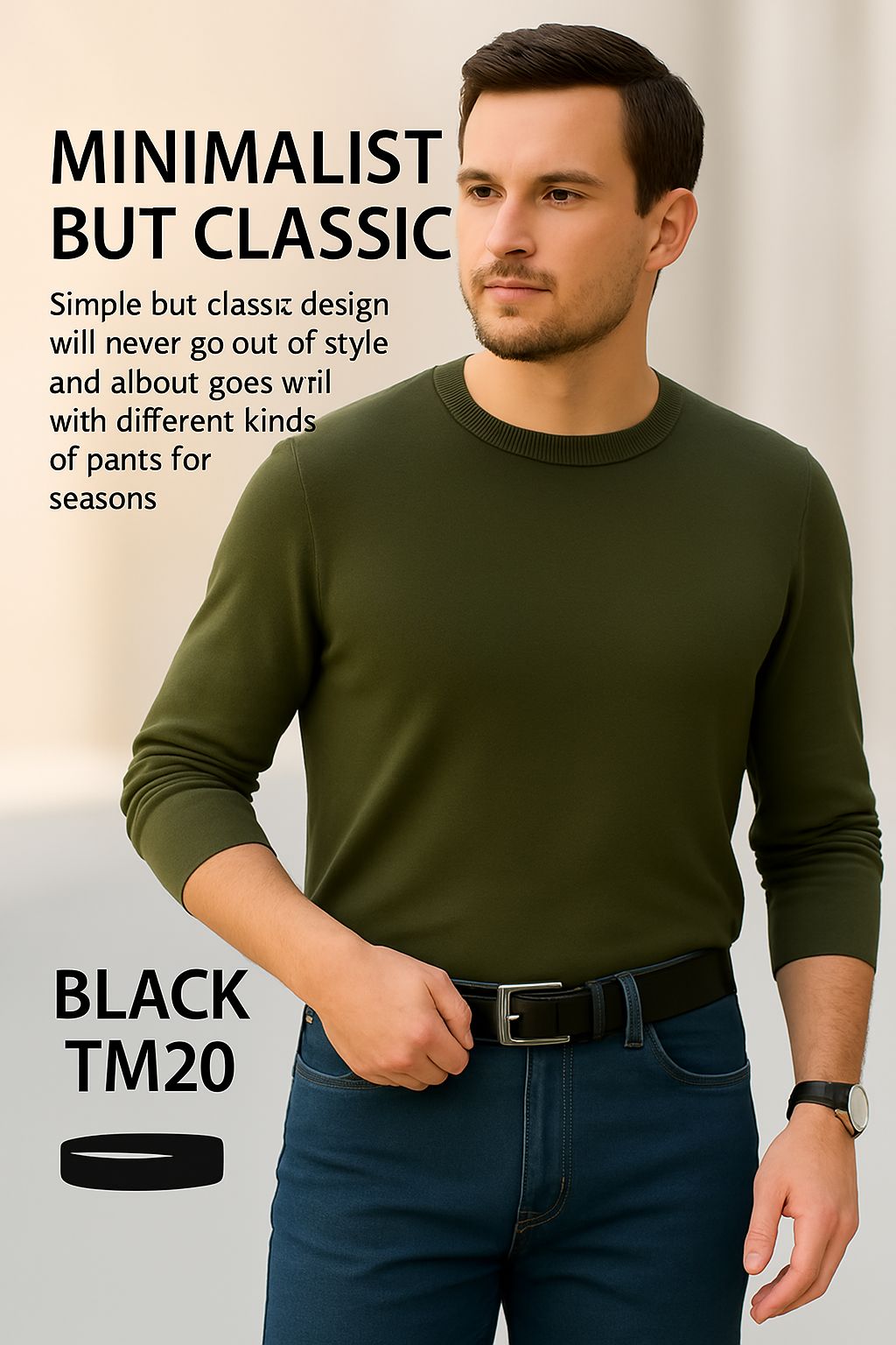 Premium Black Pebble‑Grain Leather Belt – Unbreakable Style