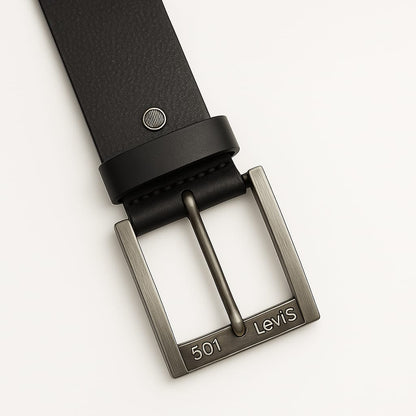 Premium Black Pebble‑Grain Leather Belt – Unbreakable Style