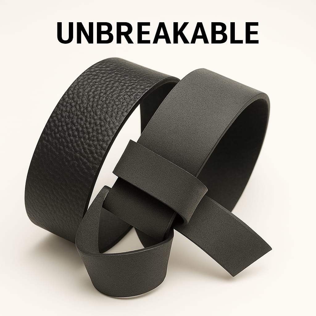 Premium Black Pebble‑Grain Leather Belt – Unbreakable Style