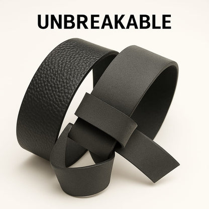 Premium Black Pebble‑Grain Leather Belt – Unbreakable Style