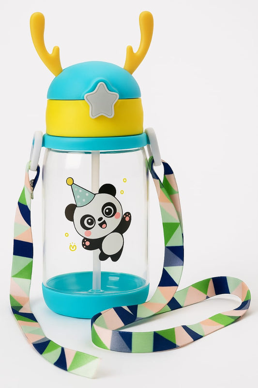 Panda Pop™ Kids Water Bottle – Leakproof with Strap (350ml) - MAXPORO