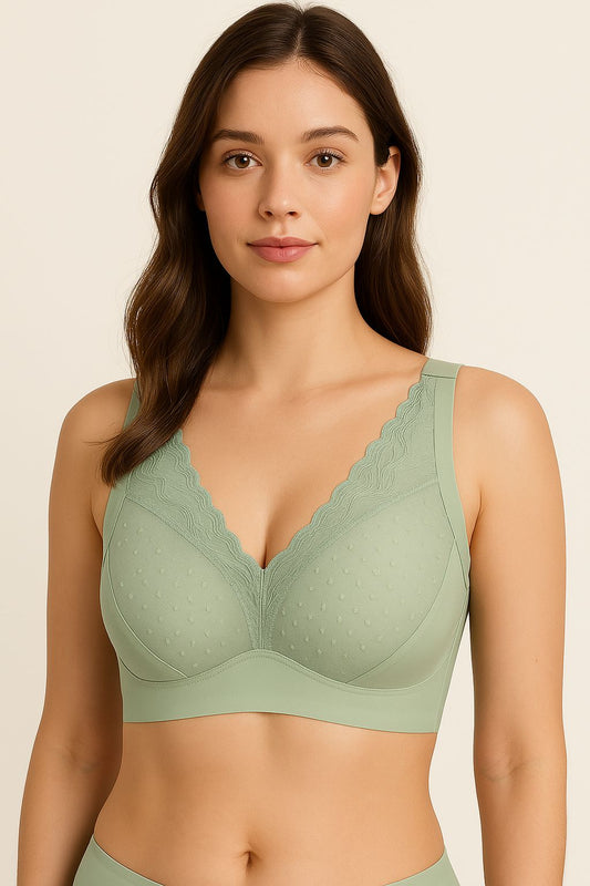 Seamless Wireless Padded Bra for Women | Soft Stretchable Everyday Comfort Bralette with Lace Design - MAXPORO