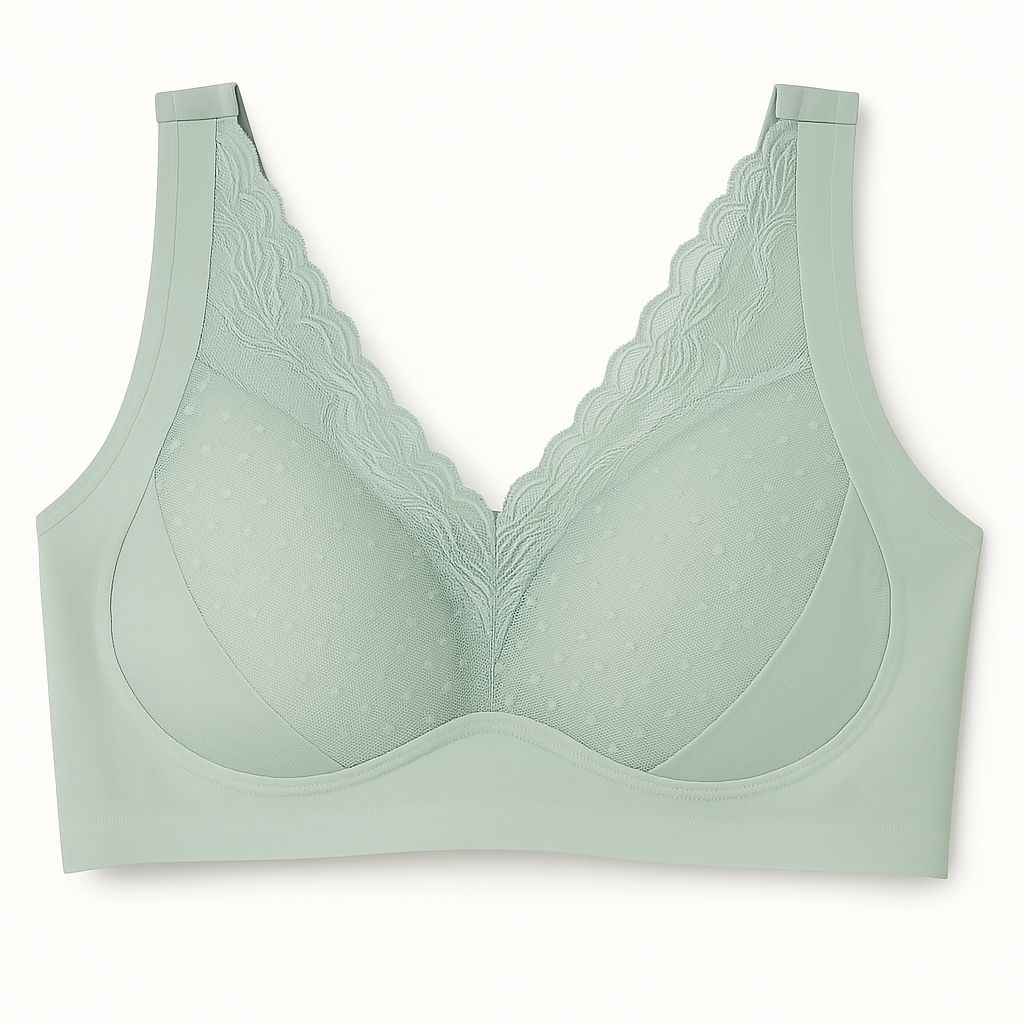 Seamless Wireless Padded Bra for Women | Soft Stretchable Everyday Comfort Bralette with Lace Design - MAXPORO