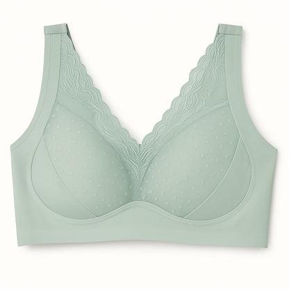 Seamless Wireless Padded Bra for Women | Soft Stretchable Everyday Comfort Bralette with Lace Design - MAXPORO