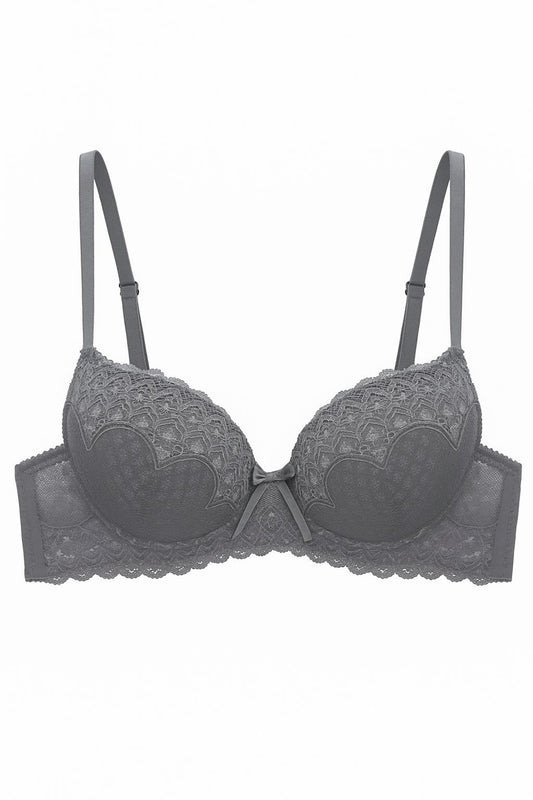 Ultra - Soft Seamless Bra & Panty Set with Lace – Push - Up Support - MAXPORO