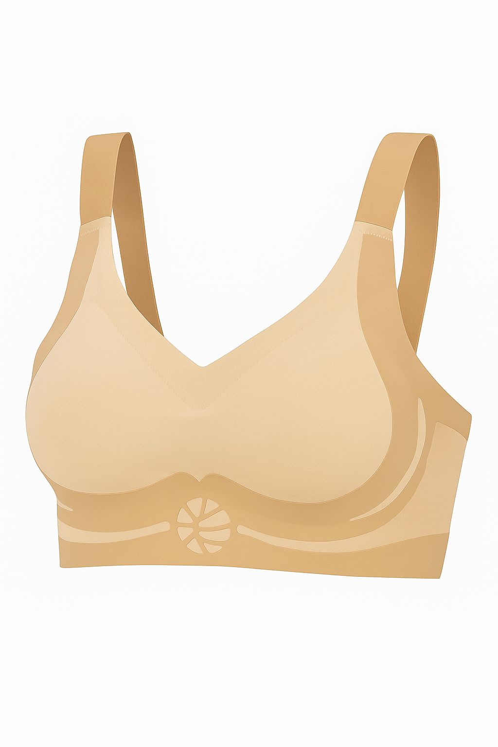 Women's Seamless Nylon Bra | Non - Wired Everyday Bra with Adjustable Straps | Lightweight Skin Color Non - Padded T-Shirt Bra - MAXPORO