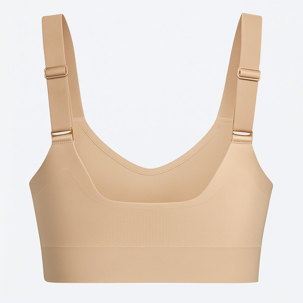 Women's Seamless Nylon Bra | Non - Wired Everyday Bra with Adjustable Straps | Lightweight Skin Color Non - Padded T-Shirt Bra - MAXPORO